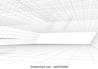 Modern architecture abstract  3d illustration