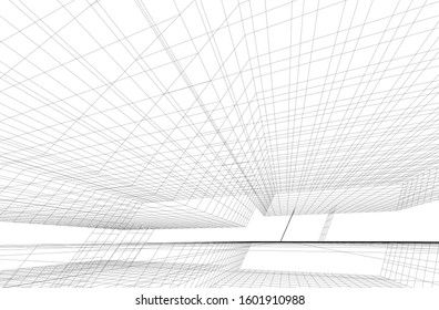 Modern architecture abstract  3d illustration