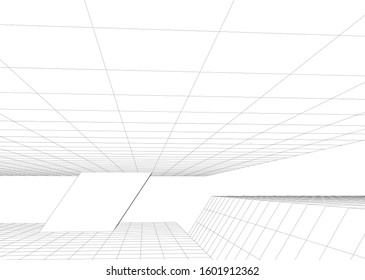 Modern architecture abstract 3d illustration