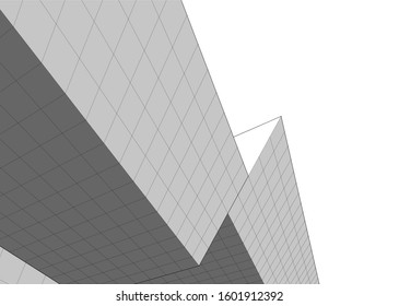 Modern architecture abstract 3d illustration