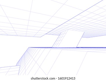 Modern architecture abstract 3d illustration