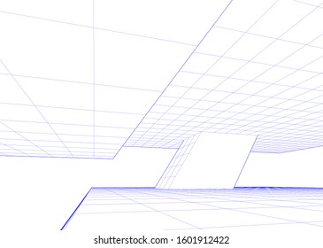 Modern architecture abstract 3d illustration