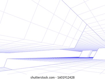 Modern architecture abstract 3d illustration