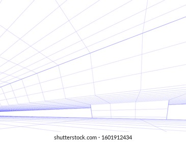 Modern architecture abstract 3d illustration