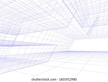 Modern architecture abstract 3d illustration