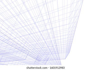 Modern architecture abstract 3d illustration