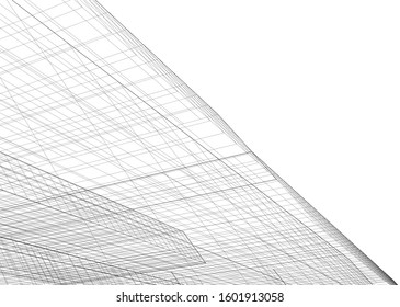 Modern architecture abstract 3d illustration