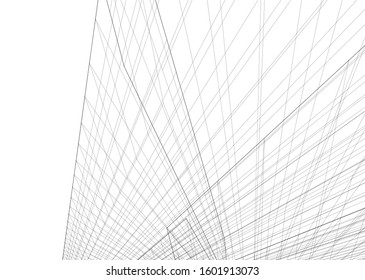 Modern architecture abstract 3d illustration