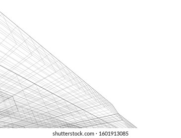 Modern architecture abstract 3d illustration