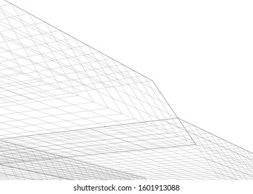 Modern architecture abstract 3d illustration