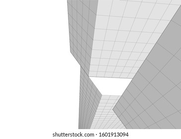 Modern architecture abstract 3d illustration