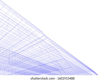 Modern architecture abstract 3d illustration