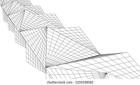 Modern architecture abstract drawing vector illustration