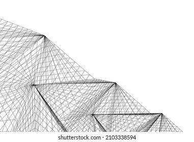 Modern architecture abstract drawing vector illustration
