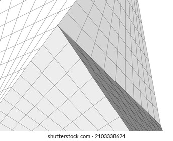 Modern architecture abstract drawing vector illustration