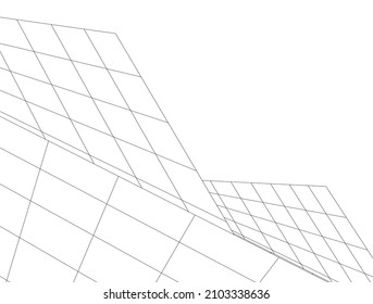 Modern architecture abstract drawing vector illustration