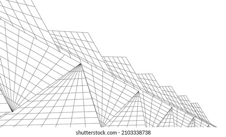 Modern architecture abstract drawing vector illustration
