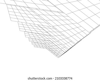 Modern architecture abstract drawing vector illustration