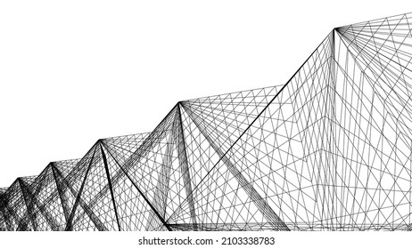 Arquitectura moderna ilustración abstracta de dibujo vectorial