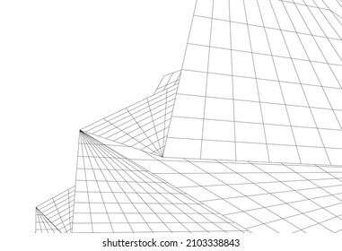 Modern architecture abstract drawing vector illustration
