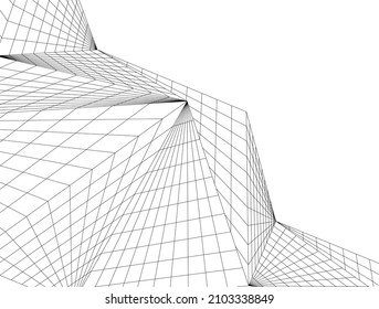 Modern architecture abstract drawing vector illustration