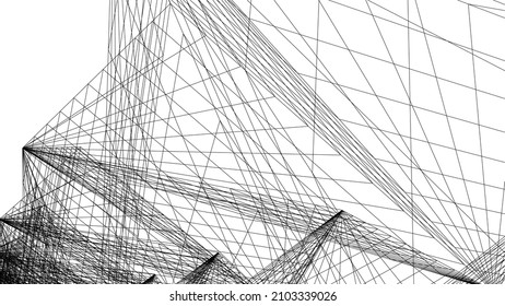 Arquitectura moderna ilustración abstracta de dibujo vectorial