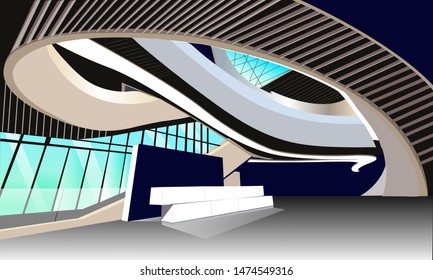 Modern architecture background vector illustration