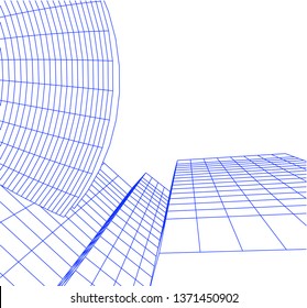modern architecture building 3d 