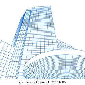modern architecture building 3d 