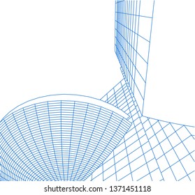 modern architecture building 3d 