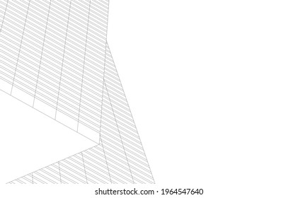 modern architecture building 3d drawing 