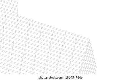 modern architecture building 3d drawing 
