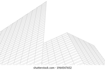 modern architecture building 3d drawing 