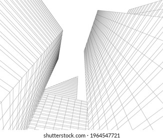 arquitectura moderna de diseño de 3d 