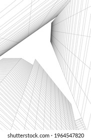 arquitectura moderna de diseño de 3d 