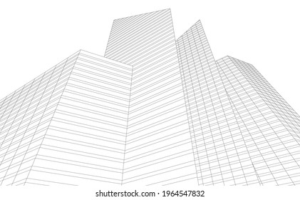 arquitectura moderna de diseño de 3d 