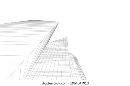 arquitectura moderna de diseño de 3d 