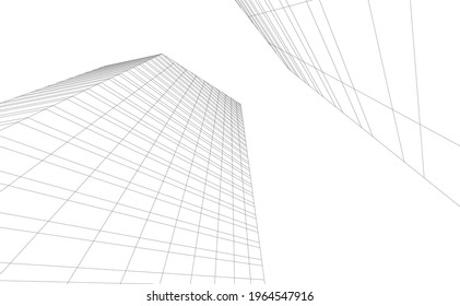 arquitectura moderna de diseño de 3d 