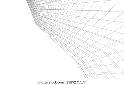 Edificio de arquitectura moderna de diseño en 3d