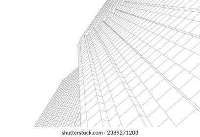 Edificio de arquitectura moderna de diseño en 3d