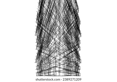 Edificio de arquitectura moderna de diseño en 3d