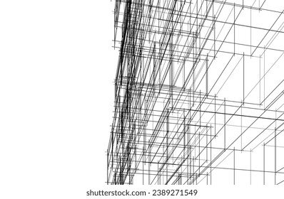 Modernes Gebäude 3D-Zeichnung