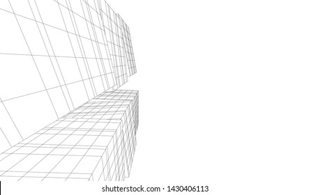 modern architecture building 3d illustration