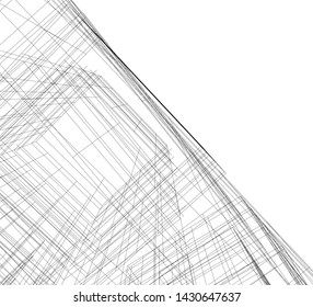 modern architecture building 3d illustration