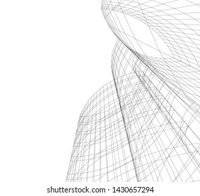 modern architecture building 3d illustration