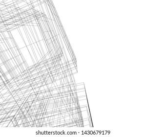 modern architecture building 3d illustration