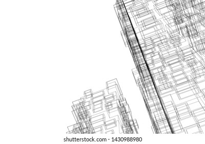 modern architecture building 3d illustration