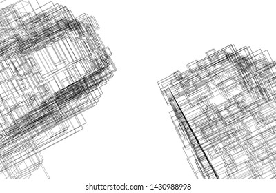 modern architecture building 3d illustration