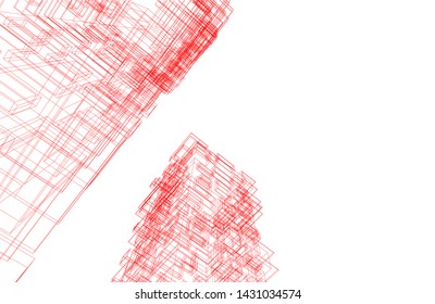 modern architecture building 3d illustration