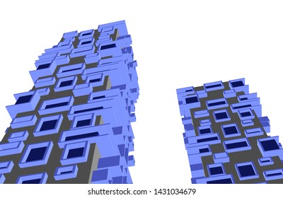 modern architecture building 3d illustration